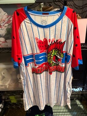 FSG Melon Squad Graphic Jersey Tee - White, Red, Blue